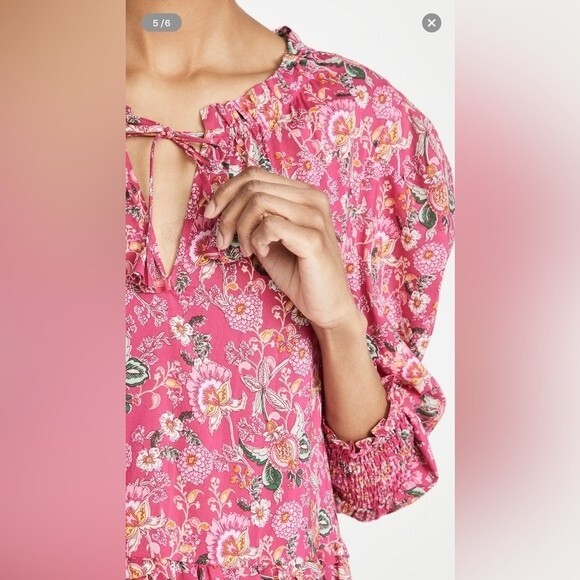 Misa Maya Mini Dress Falaise Floral Color: Pink Size S - Picture 4 of 8